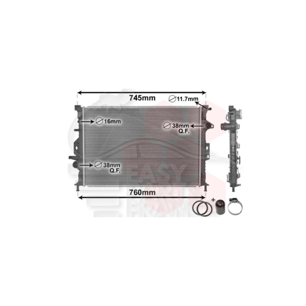 RADIATEUR 2.0 TDCI BOÎTE AUTO 670 X 449 X 26 pour FORD FOCUS