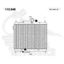 RADIATEUR 1.5 CRDI BOÎTE MÉCA AVEC OU SANS CLIM 370 X 500 X 20 pour HYUNDAI GETZ
