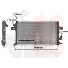 RADIATEUR 2.0I 16V TURBO - 1.3 CDTI →65016699 - 1.7/1.9 CDTI 600 X 370 X 28 pour OPEL ASTRA