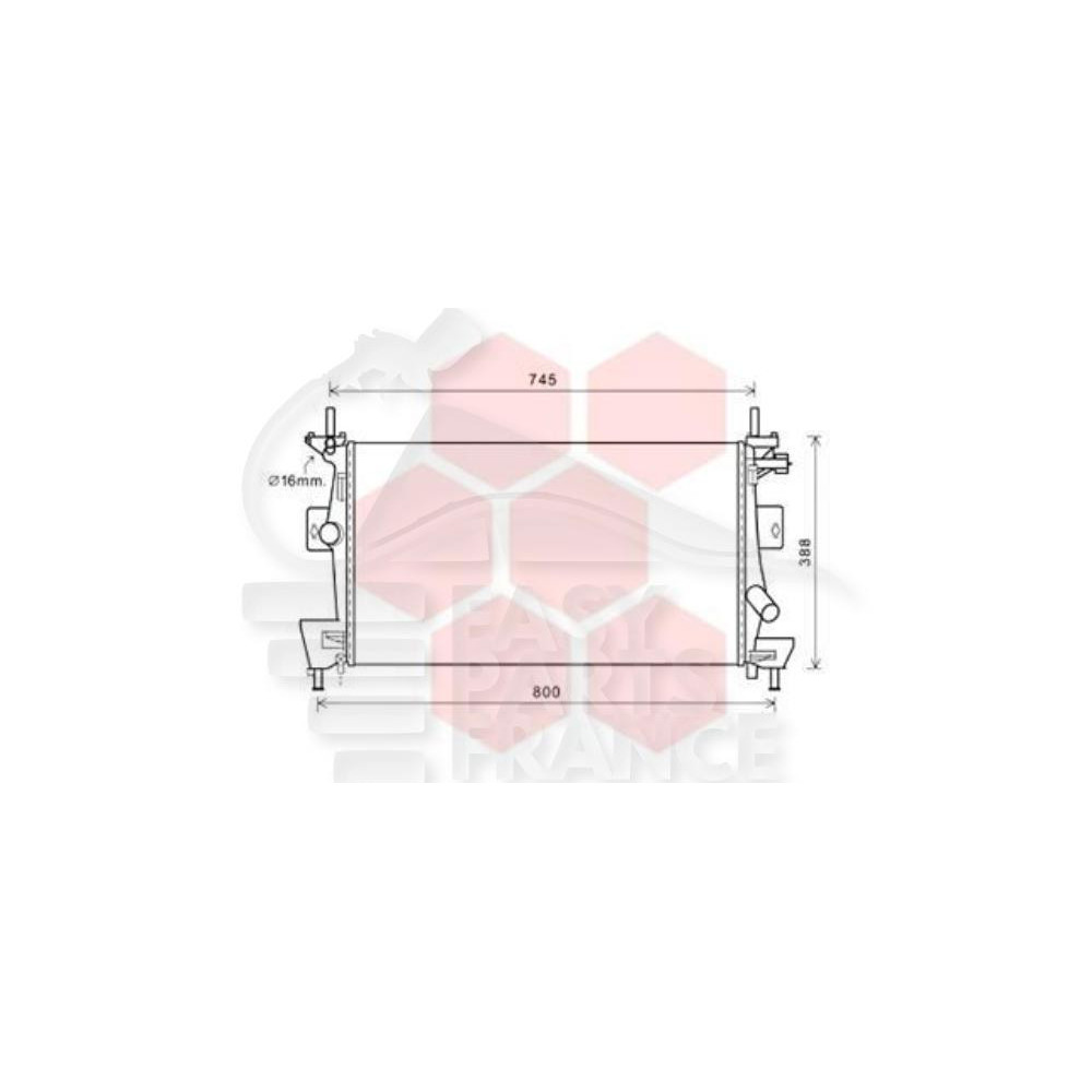 RADIATEUR 1.6 TI 671 X 370 X 16 pour FORD C MAX