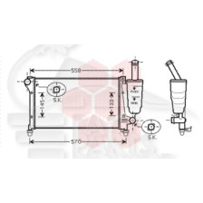 RADIATEUR 1.1/1.2 → 10/04 - 500 X 322 X 22 pour FIAT PANDA