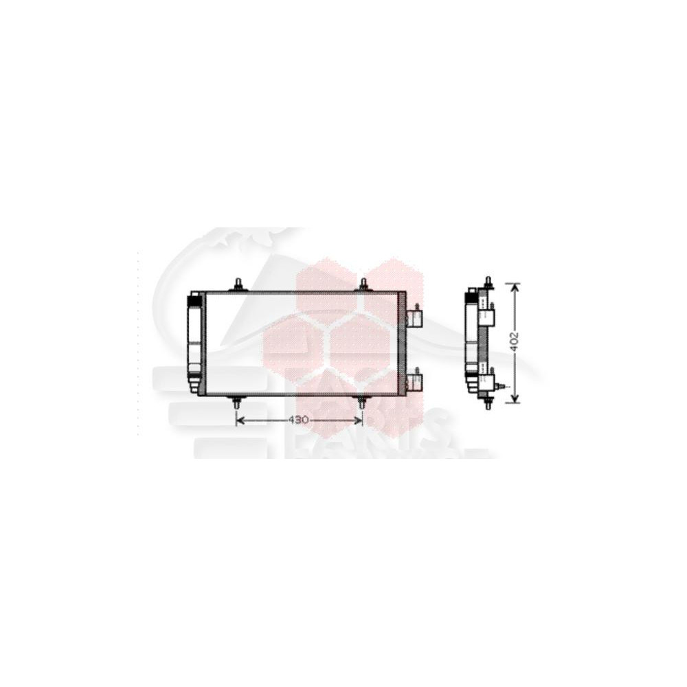 CONDENSEUR 3.0I 24V 712 X 364 X 16 pour LANCIA THESIS