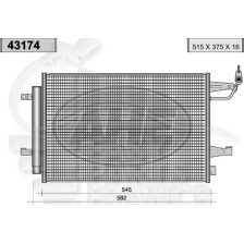 CONDENSEUR TOUS TYPES 515 X 375 X 16 pour MITSUBISHI COLT