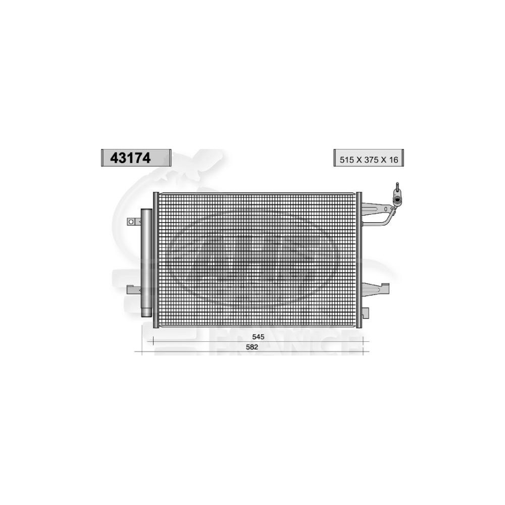 CONDENSEUR TOUS TYPES 515 X 375 X 16 pour MITSUBISHI COLT