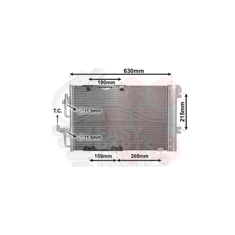 CONDENSEUR 2.2 - 555 X 382 X 12 pour OPEL ZAFIRA