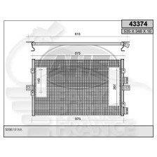 CONDENSEUR DE CLIM TOUS TYPES 530 X 357 X 22 pour CHRYSLER PT CRUISER