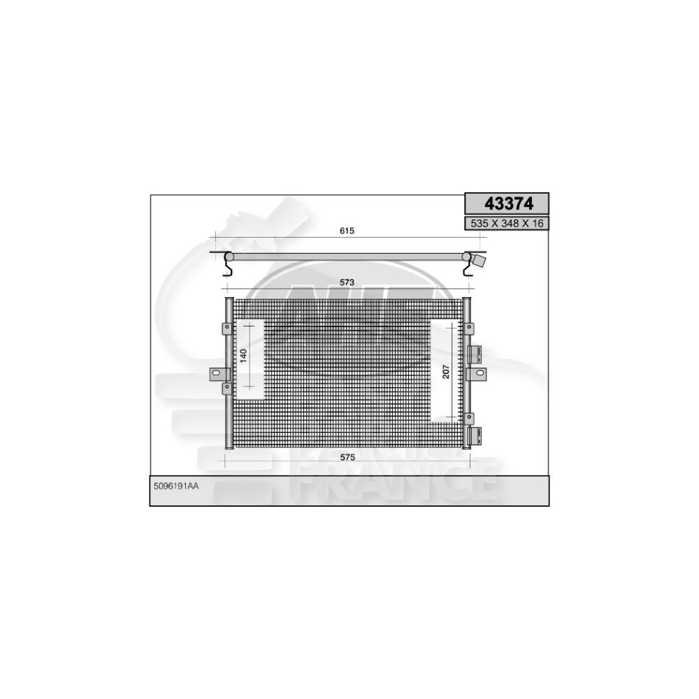 CONDENSEUR DE CLIM TOUS TYPES 530 X 357 X 22 pour CHRYSLER PT CRUISER