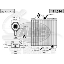 RADIATEUR TOUS TYPES SAUF 1.6 V BOÎTE MECA AVEC OU SANS CLIM 350 X 350 X 16 pour HONDA CIVIC CRX