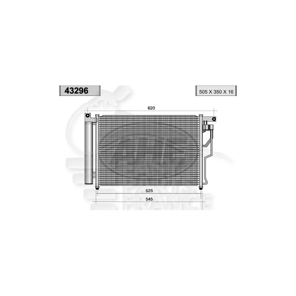 CONDENSEUR 1.5 CRDI 505 X 350 X 16 pour HYUNDAI ACCENT