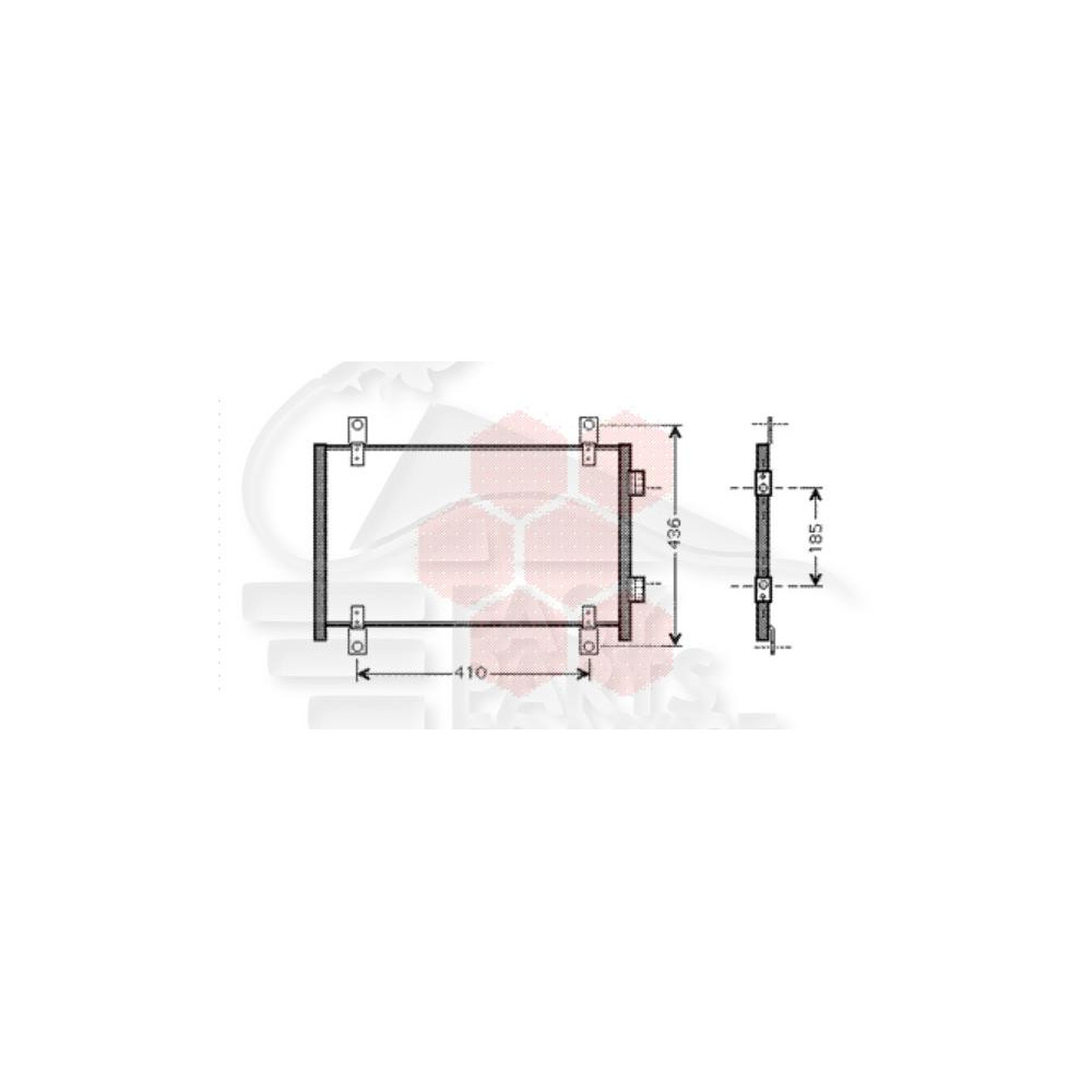 CONDENSEUR TOUS TYPES → 12/03 - 528 X 340 X 16 pour PEUGEOT BOXER