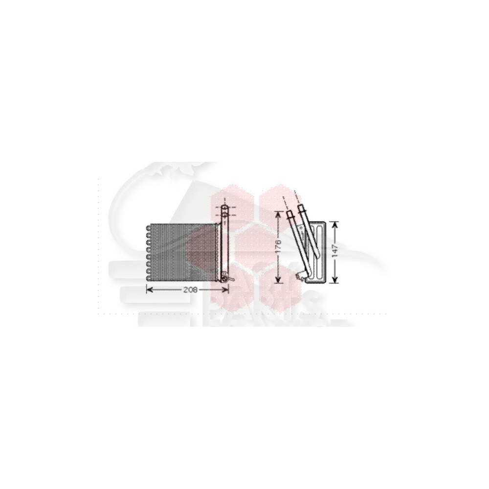 RADIATEUR DE CHAUFFAGE TOUS TYPES ARRIÈRE 150 X 139 X 42 pour FIAT ULYSSE