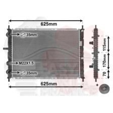 RADIATEUR 1.9 JTD  SANS CLIM 555 X 394 X 33 pour FIAT MULTIPLA