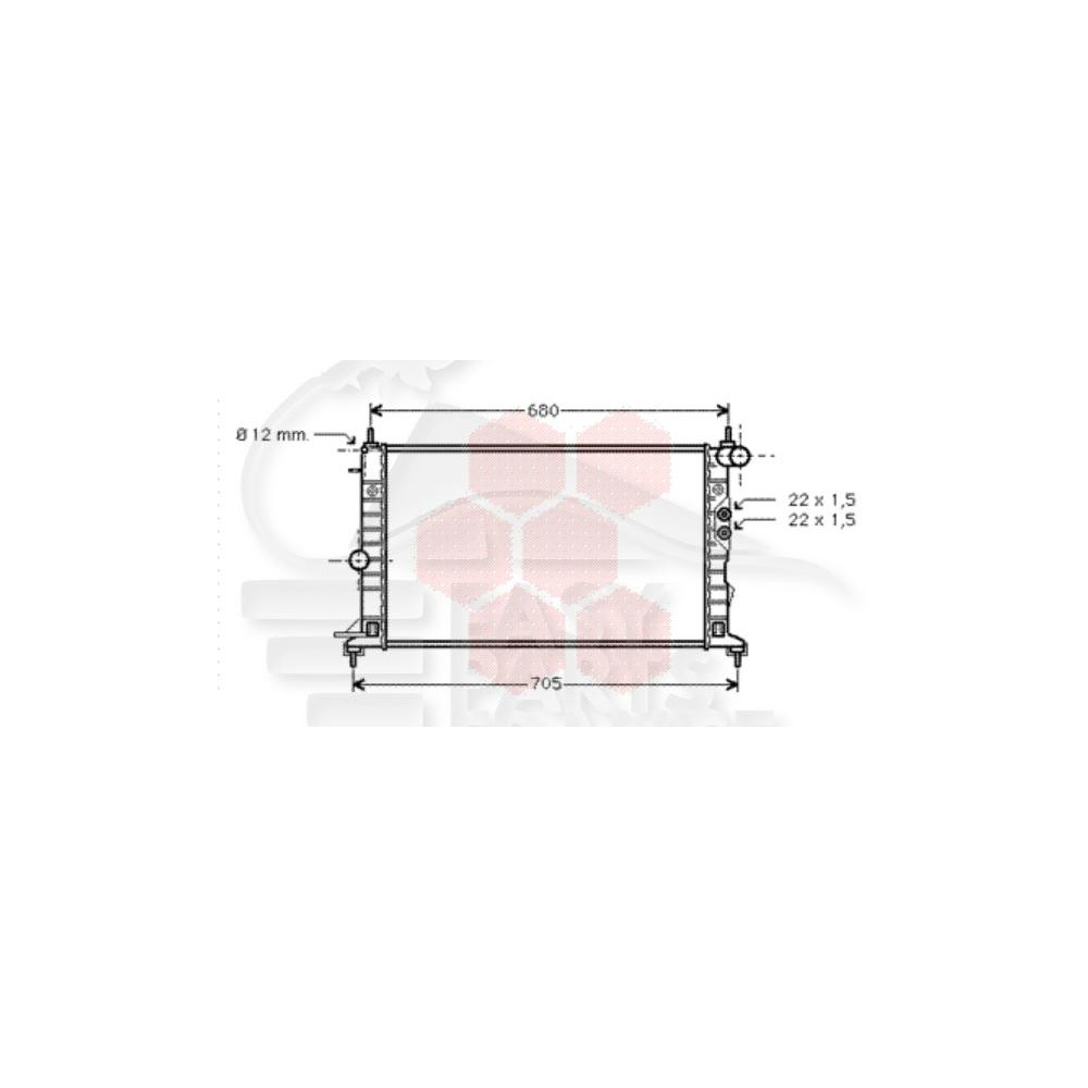 RADIATEUR 1.6/1.8/2.0 AVEC CLIM - 2.5 / 2.0 DI SANS CLIM BOÎTE MÉCA 608 X 350 X 26 pour OPEL VECTRA