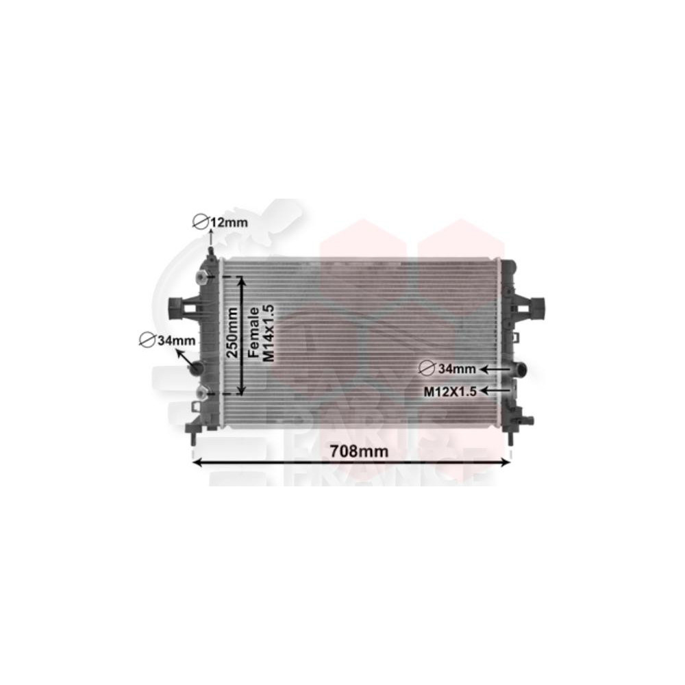 RADIATEUR 1.6 Z16XER BOÎTE MÉCA - 1.8 Z18XER BOÎTE AUTO 600 X 370 X 14 pour OPEL ASTRA