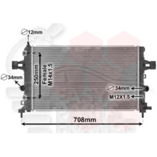 RADIATEUR 1.6/1.8 BOÎTE AUTO 600 X 370 X 14 pour OPEL ZAFIRA