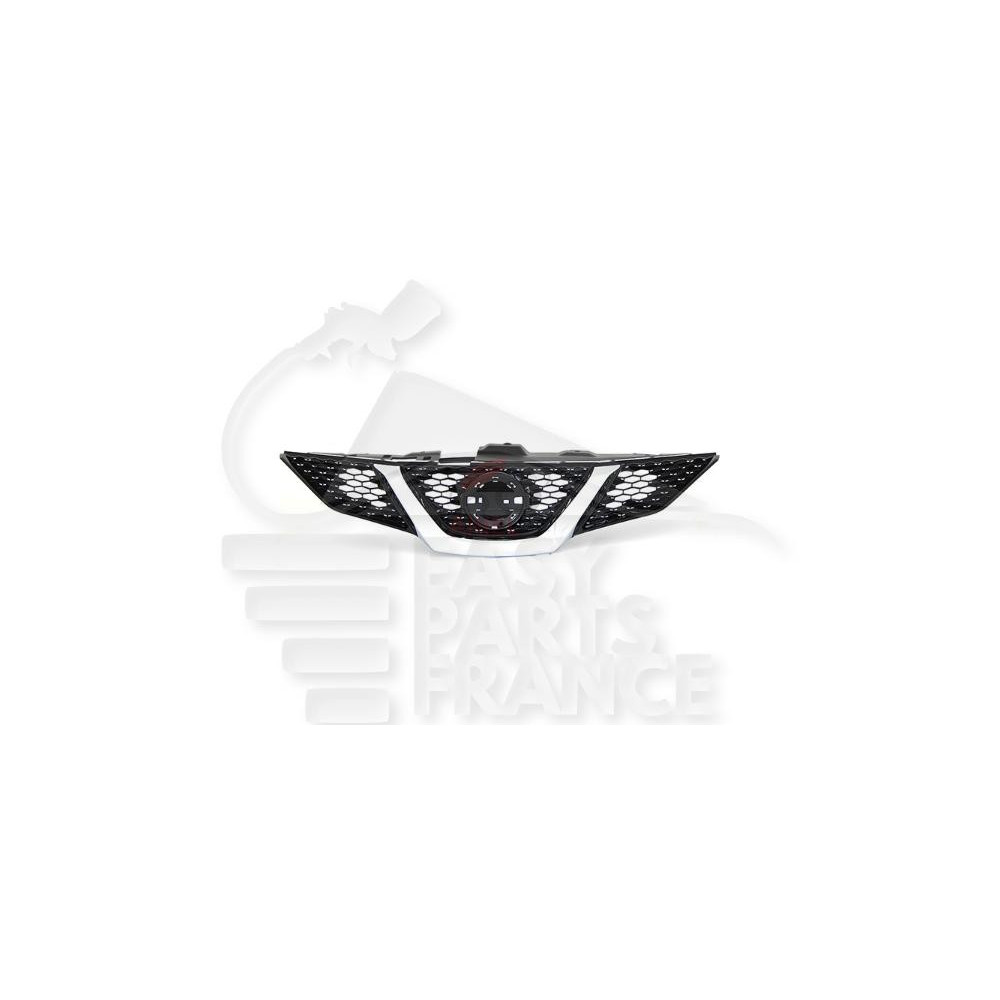 GRILLE DE CALANDRE PEINTE NOIRE AVEC MOULURE CHROMEE & SANS EMPLACEMENT CAMERA pour NISSAN QASHQAI