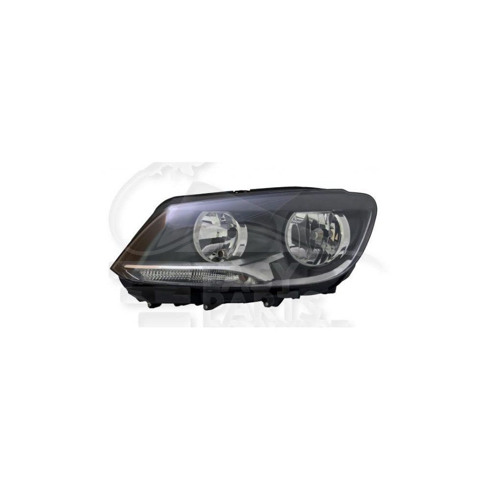 PHARE OPTIQUE GAUCHE H7+H15 ÉLECTRIQUE AVEC MOTEUR FOND NOIR pour VOLKSWAGEN CADDY