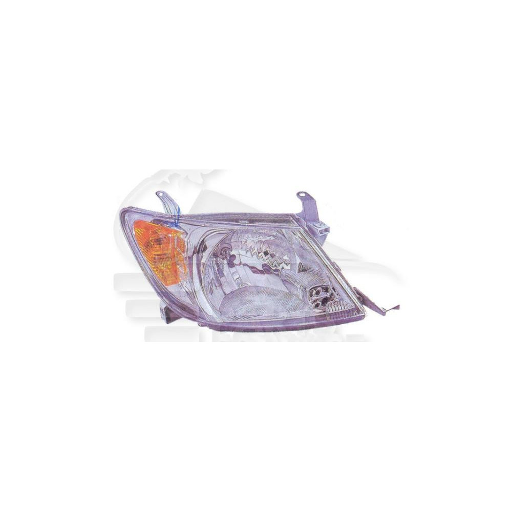 PHARE OPTIQUE DROIT H4 ÉLECTRIQUE SANS MOTEUR FEU OR pour TOYOTA HILUX