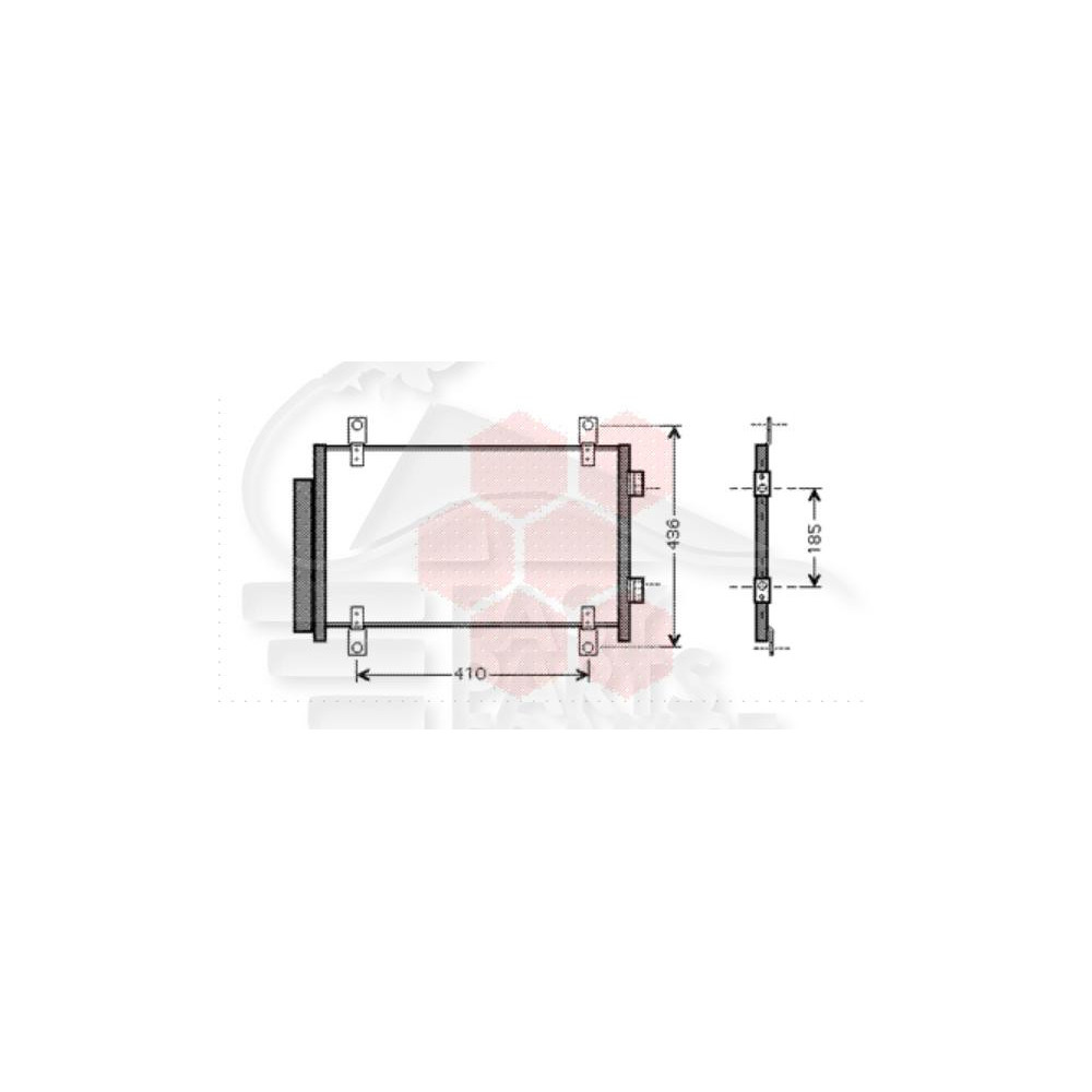 CONDENSEUR TOUS TYPES 528 X 340 X 16 pour FIAT DUCATO