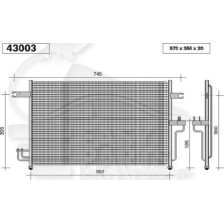 CONDENSEUR TOUS TYPES BOÎTE AUTO 570 X 345 X 17 pour HYUNDAI ACCENT