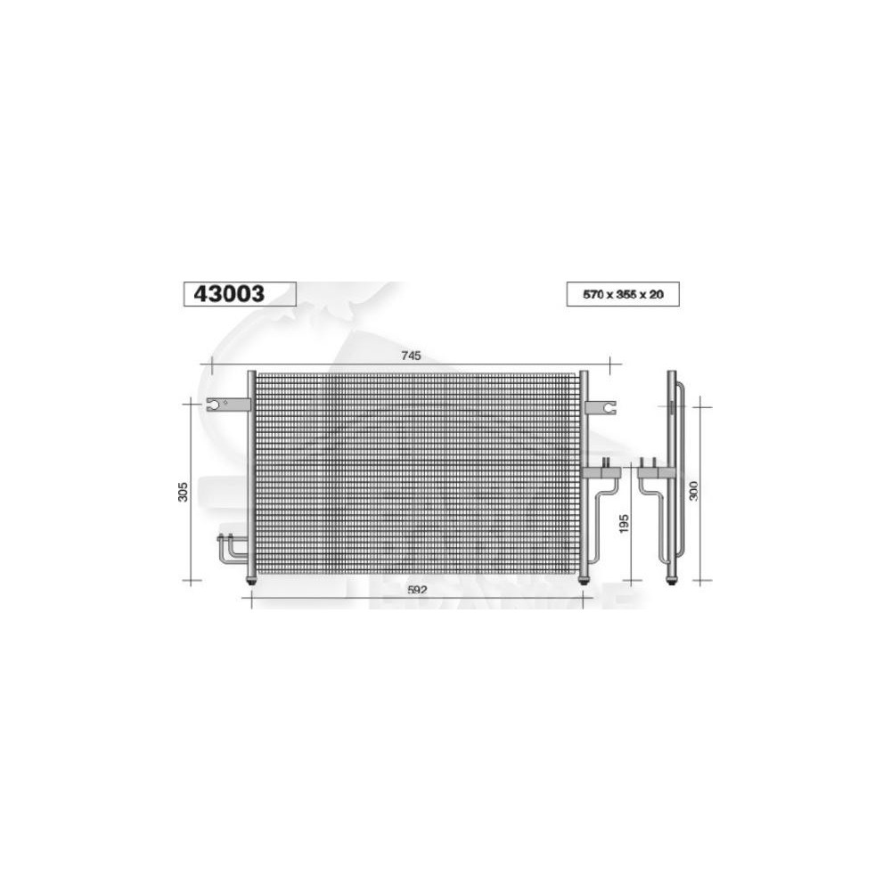 CONDENSEUR TOUS TYPES BOÎTE AUTO 570 X 345 X 17 pour HYUNDAI ACCENT