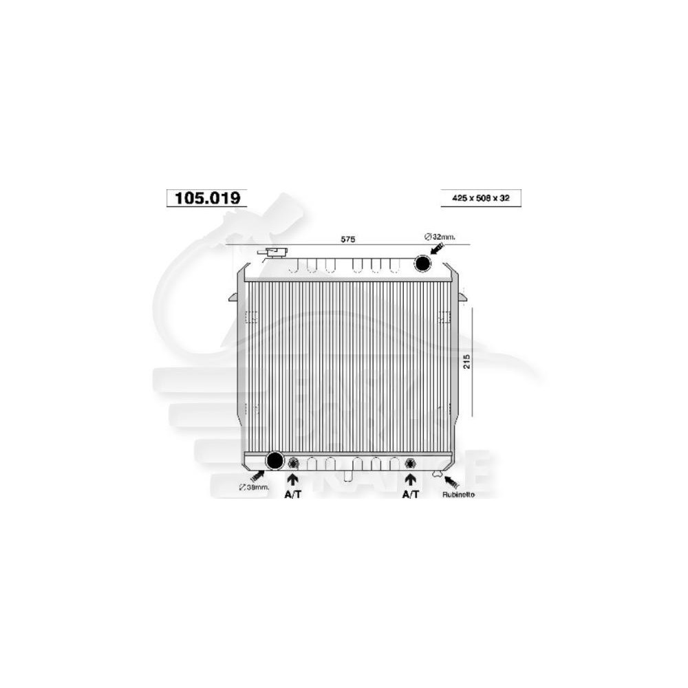 RADIATEUR 2.5/2.8/4.2 ESSENCE - 2.1 TD SANS CLIM 01/84 - 12/90 pour JEEP CHEROKEE