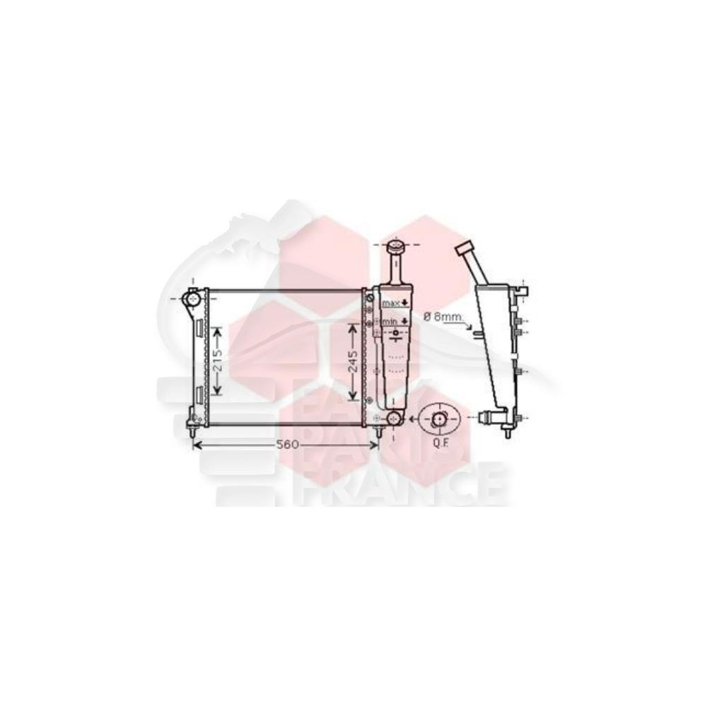 RADIATEUR 1.2I 480 X 392 X 16 pour FIAT PANDA
