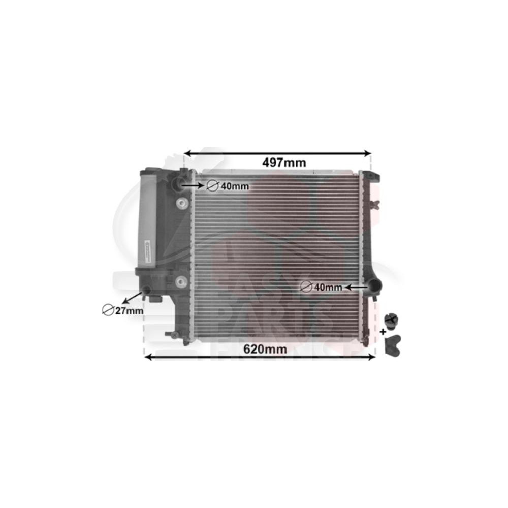 RADIATEUR 316/318 BOÎTE AUTO - SANS CLIM - 320/325/328 BOÎTE AUTO AVEC CLIM 440 X 440 X 34 12/90 - pour BMW S3 E36 COM…