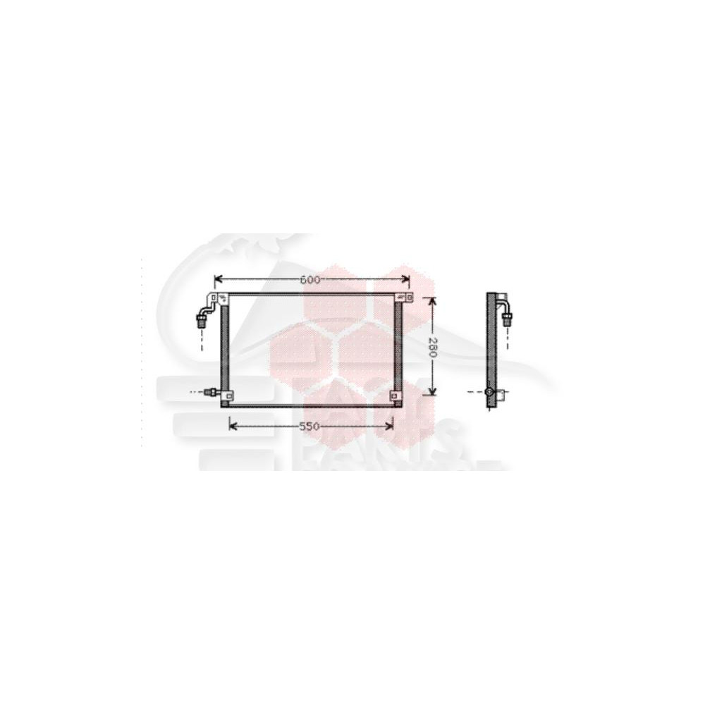 CONDENSEUR TOUS TYPES 540 X 313 X 25 pour CITROEN SAXO