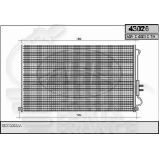 CONDENSEUR DE CLIM 2.5 TD 745 X 440 X 16 pour CHRYSLER VOYAGER