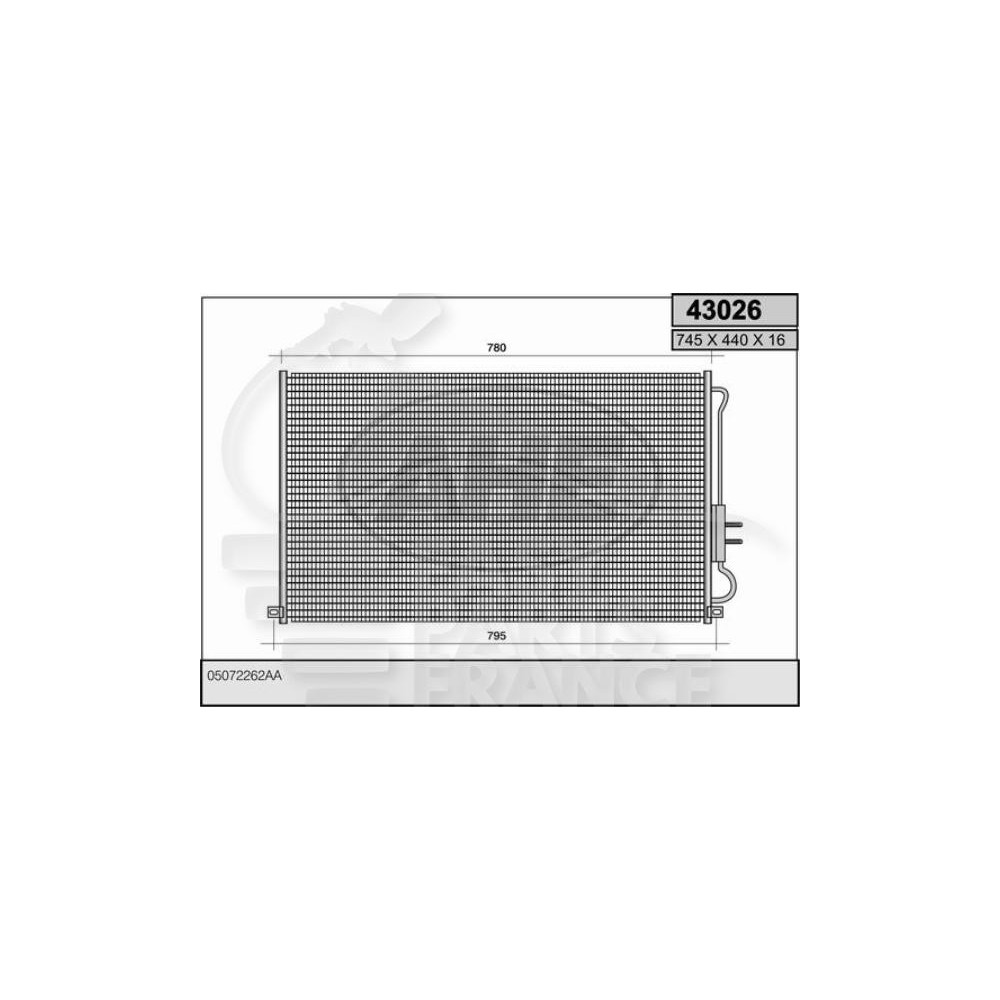 CONDENSEUR DE CLIM 2.5 TD 745 X 440 X 16 pour CHRYSLER VOYAGER