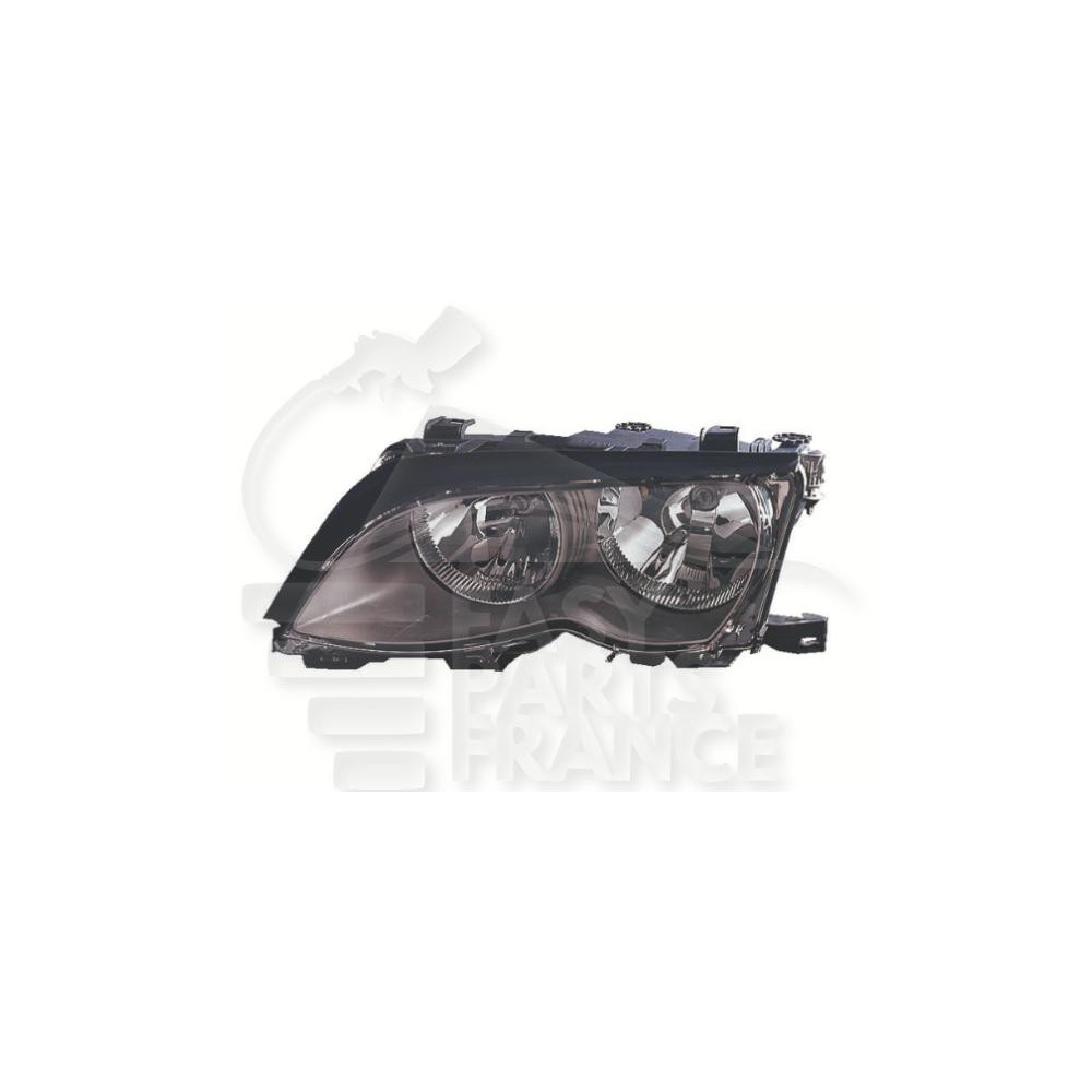 PHARE OPTIQUE GAUCHE H7+H7 ÉLECTRIQUE AVEC MOTEUR FOND NOIR pour BMW S3 E46 4 PTES / BREAK