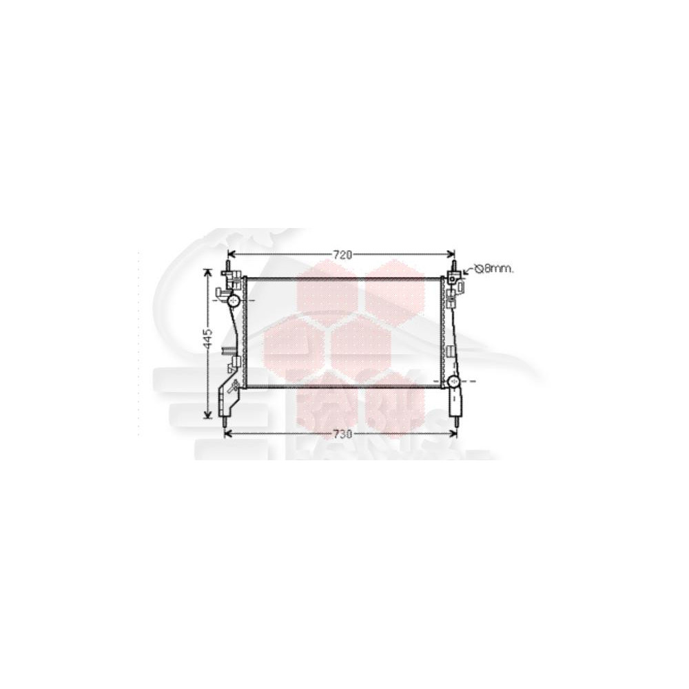 RADIATEUR 1.4 HDI SANS TROU 20 MM 630 X 325 X 28 pour CITROEN NEMO