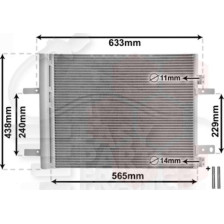 CONDENSEUR TOUS TYPES 540 X 430 X 16 pour CITROEN JUMPY