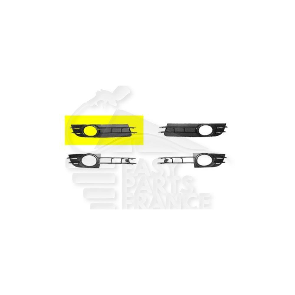 GRILLE DE PARE-CHOC AVANT-DROIT NOIRE AVEC EMPLACEMENT ANTI-BROUILLARD - ESSENCE pour AUDI A6