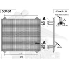 CONDENSEUR TOUS TYPES 470 X 410 X 16 pour AUDI A2