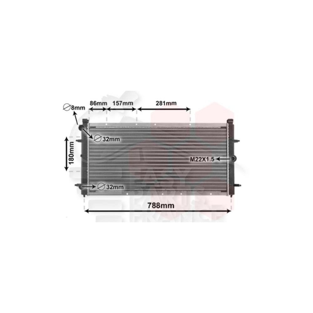 RADIATEUR TOUS TYPES 720 X 355 X 32 pour VOLKSWAGEN TRANSPORTER