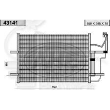 CONDENSEUR ESSENCE TOUS TYPES 550 X 385 X 18 pour MAZDA MAZDA 3