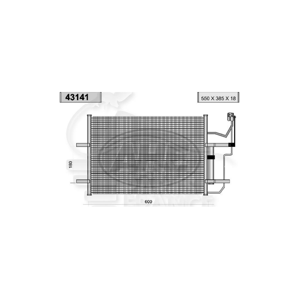 CONDENSEUR ESSENCE TOUS TYPES 550 X 385 X 18 pour MAZDA MAZDA 3