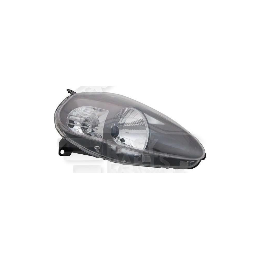 PHARE OPTIQUE DROIT H4 ÉLECTRIQUE AVEC MOTEUR FOND NOIR - 09/08 → pour FIAT GRANDE PUNTO