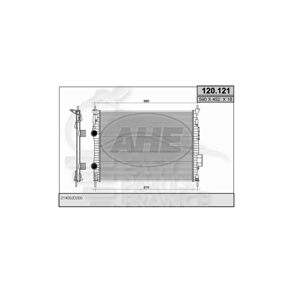 RADIATEUR 2.0 BOÎTE MÉCA AVEC OU SANS CLIM pour NISSAN QASHQAI