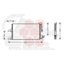 CONDENSEUR 1.1I/1.2I 8V 520 X 280 X 35 pour FIAT PUNTO 3 PORTES