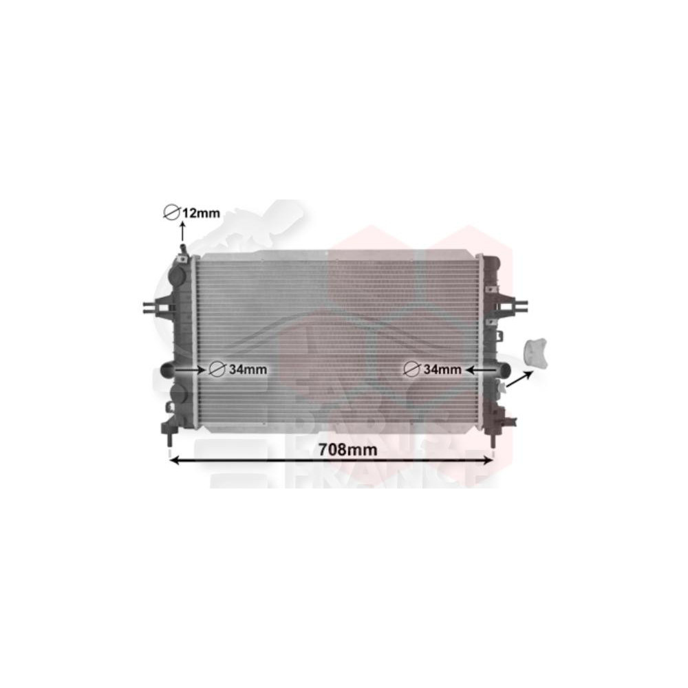 RADIATEUR 1.6 TURBO 600 X 370 X 26 pour OPEL ASTRA
