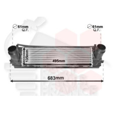 ECHANGEUR 225 DROIT 495 X 133 X 100 pour BMW S2