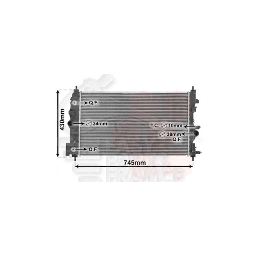 RADIATEUR 1.4 BOÎTE AUTO 680 X 395 X 28 pour OPEL ZAFIRA