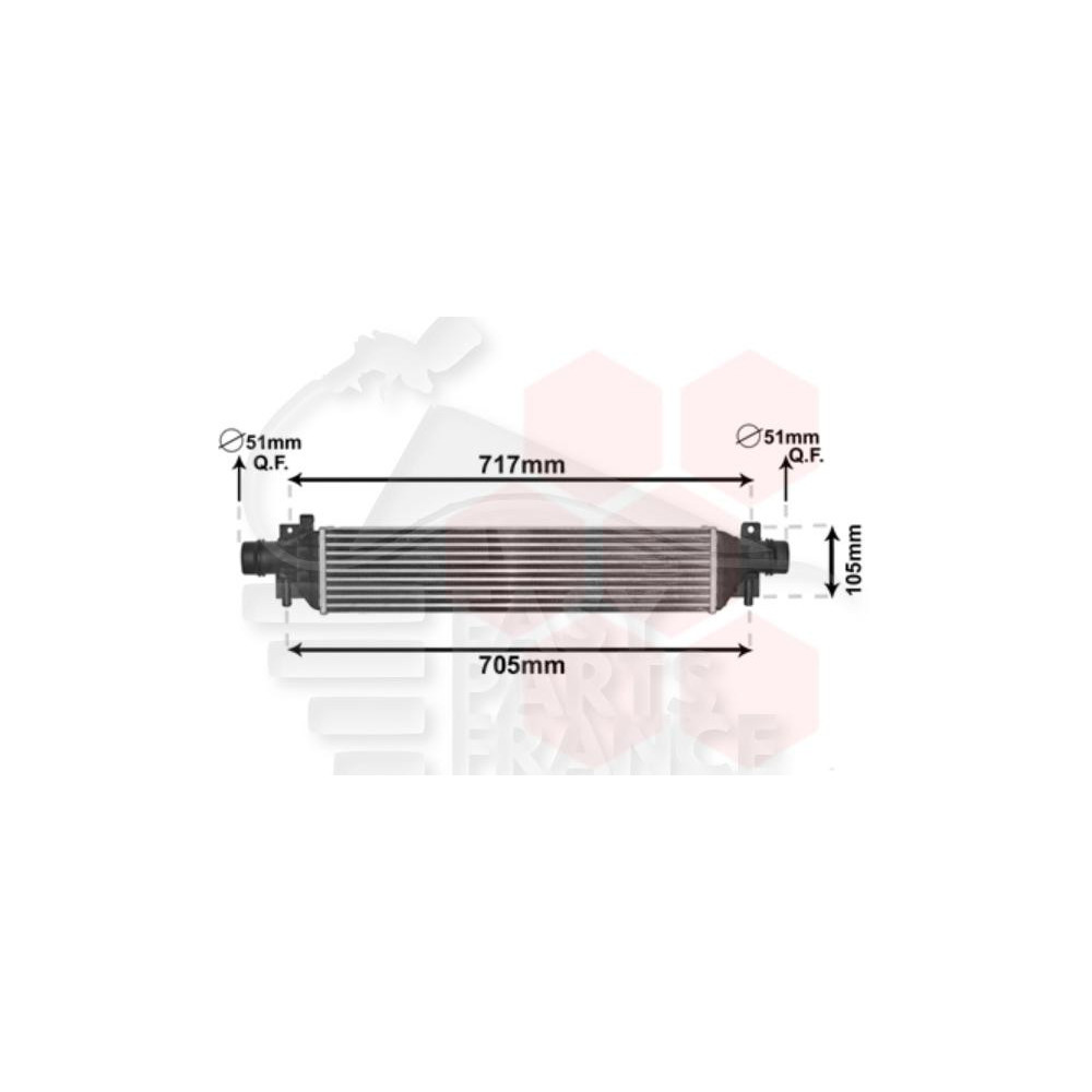 ECHANGEUR 1.4I 16V ECOTEC/LPG 570 X 125 X 65 pour OPEL MOKKA