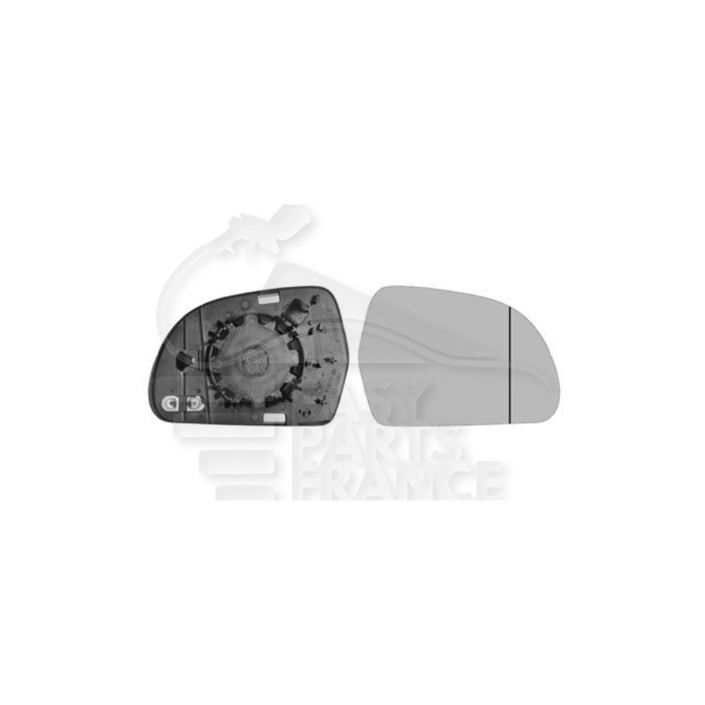 GLACE DE RÉTROVISEUR GAUCHE CHAUFFANT ASPHERIQUE → 05/09 pour AUDI A4