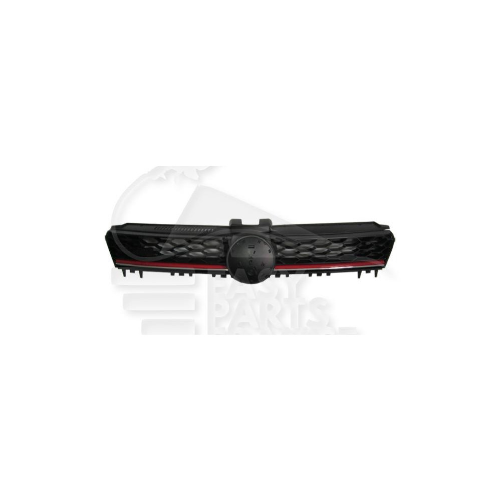 GRILLE DE CALANDRE NOIRE AVEC MOULURECHROMEE - ROUGE pour VOLKSWAGEN GOLF