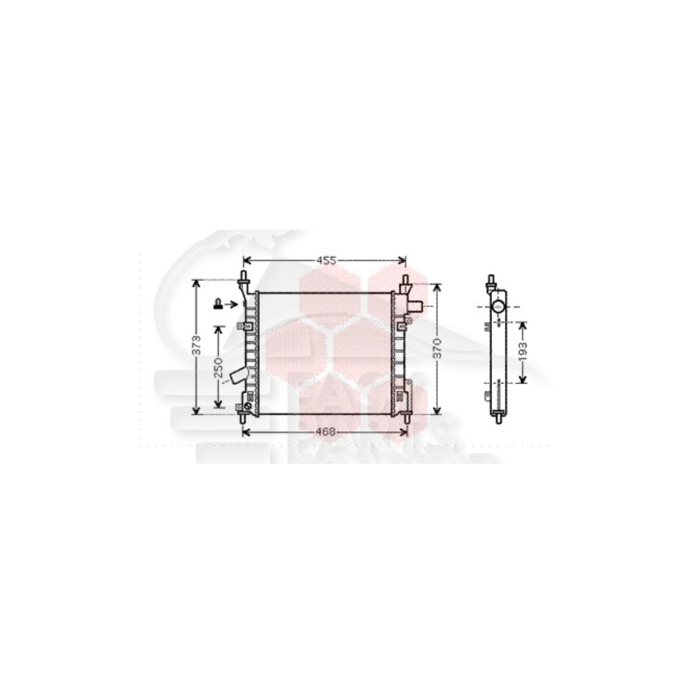RADIATEUR 1.3 SANS CLIM 02 → 380 X 355 X 34 pour FORD KA