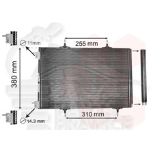 CONDENSEUR 1.6 HDI 524 X 371 X 16 pour CITROEN C2